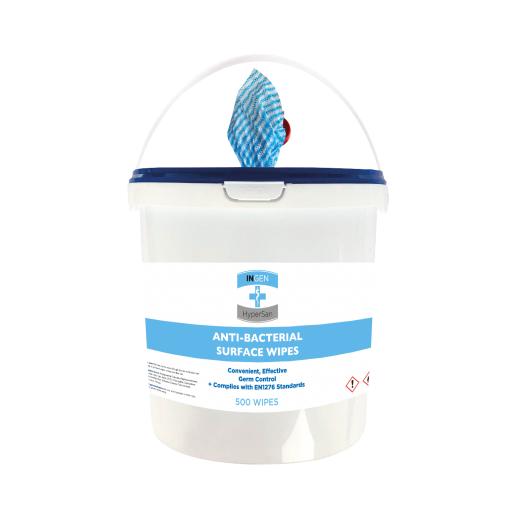 Anti-Bacterial Wipes | 500 tub | Complies with EN1500, EN1276 Standards