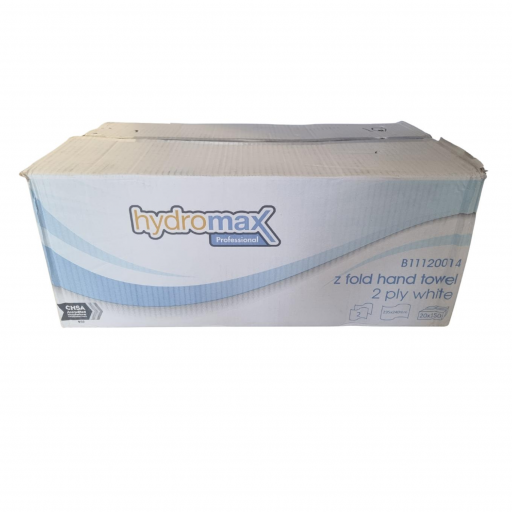 Hydromax Professional 2PLY WHITE Z FOLD HAND TOWELS X 3000